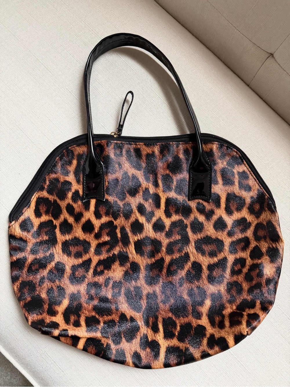 Elizabeth Arden Leopard Print Shoulder Bag with Black Trim